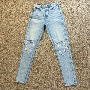 Girls American Eagle Distressed Mom Jeans sz 00 long